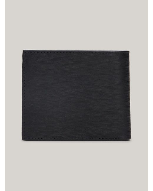 Tommy Hilfiger Black Premium Business Textured Leather Wallet for men