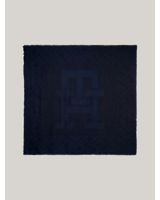 Grand carré Essential Chic à monogramme TH Tommy Hilfiger en coloris Blue