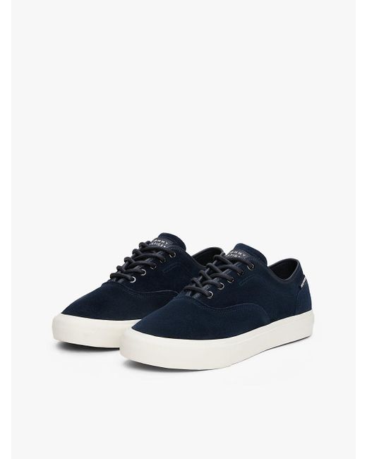 Baskets En Daim À Logo Tommy Hilfiger pour homme en coloris Blue
