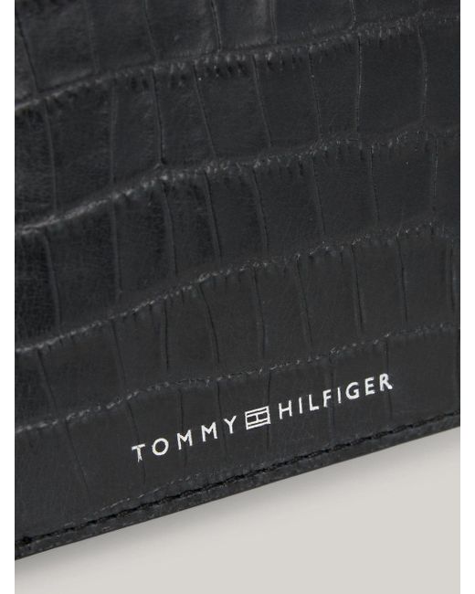 Portefeuille en cuir à motif crocodile Tommy Hilfiger pour homme en coloris Black
