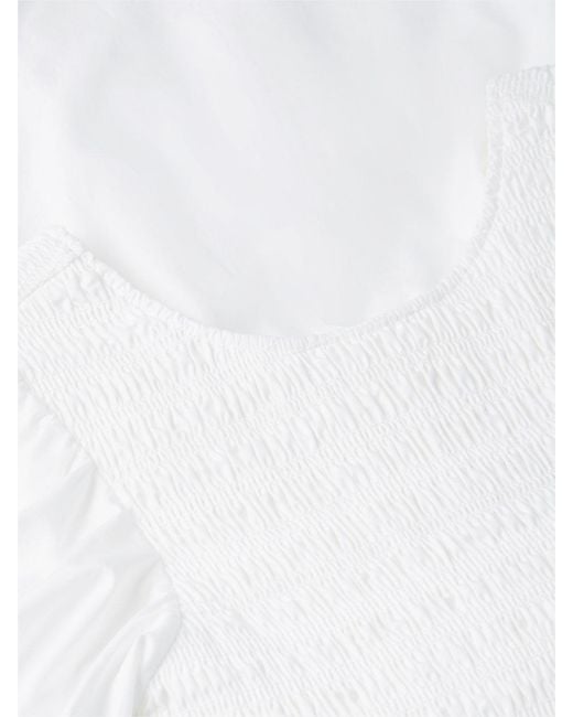 Tommy Hilfiger White Back Tie Smock Slim Poplin Mini Dress