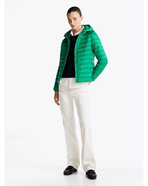 Giubbino Imbottito Leggero Con Cappuccio di Tommy Hilfiger in Green