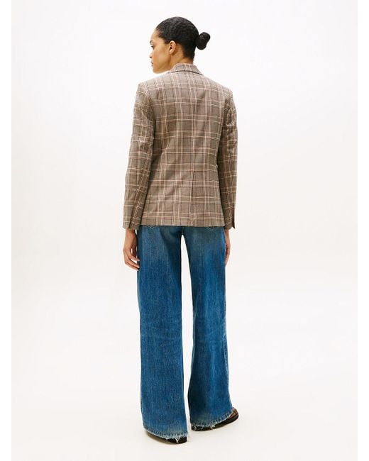 Blazer Droit À Carreaux Tommy Hilfiger en coloris Natural