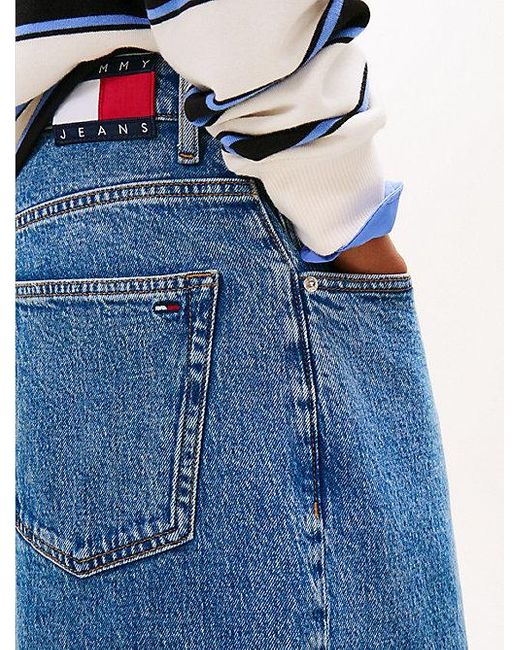 Tommy Hilfiger Medium Rise Loose Jeans Met Fading in het Blue