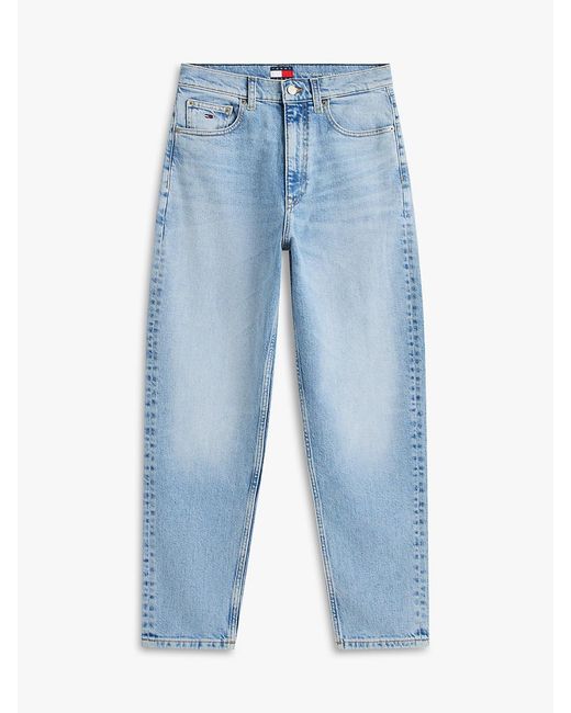 Tommy Hilfiger Blue Ultra High Rise Tapered Leg Mom Jeans