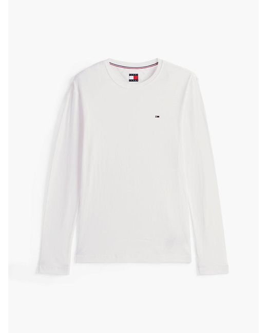 Tommy Hilfiger White Toy Jean Origina Ribbed Organic Cotton Ong Eeve T-hirt for men