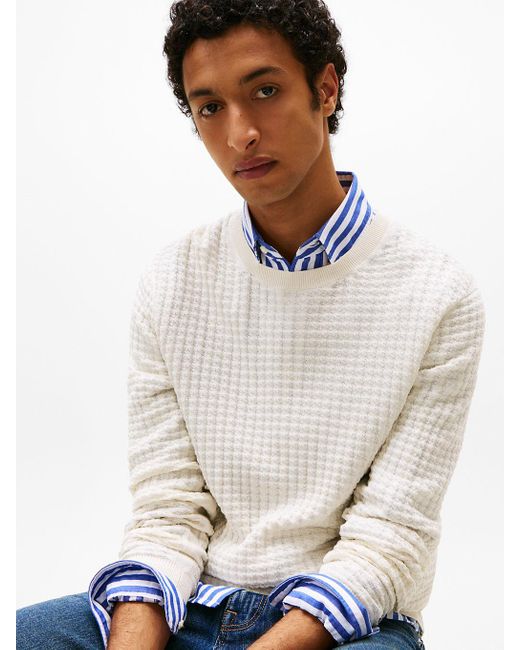 Pullover Smart Casual di Tommy Hilfiger in White da Uomo
