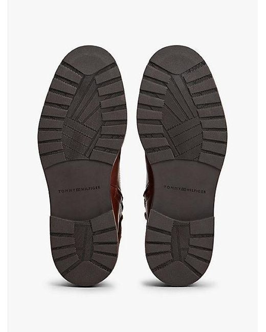 Botas De Piel Con Suela De Tacos Tommy Hilfiger de hombre de color Brown
