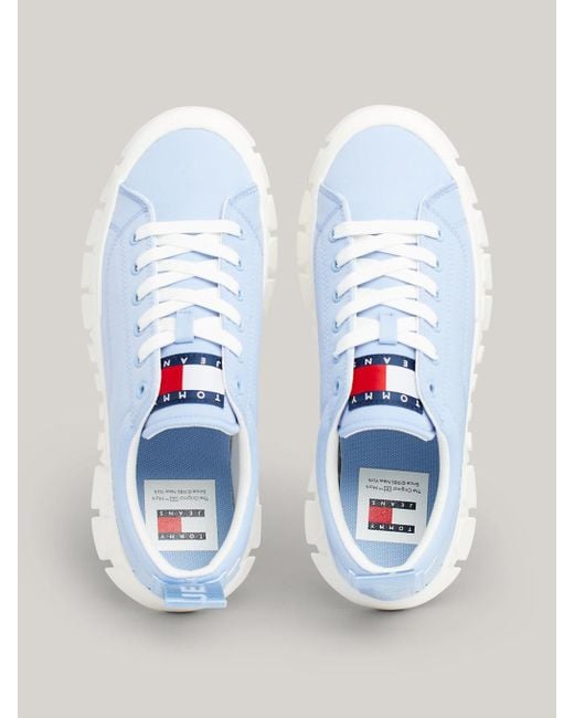 Tommy Hilfiger Blue Cleat Flatform Sole Trainers