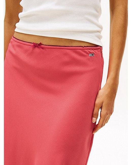 Tommy Hilfiger Midi-Rok Met Randdetail in het Pink