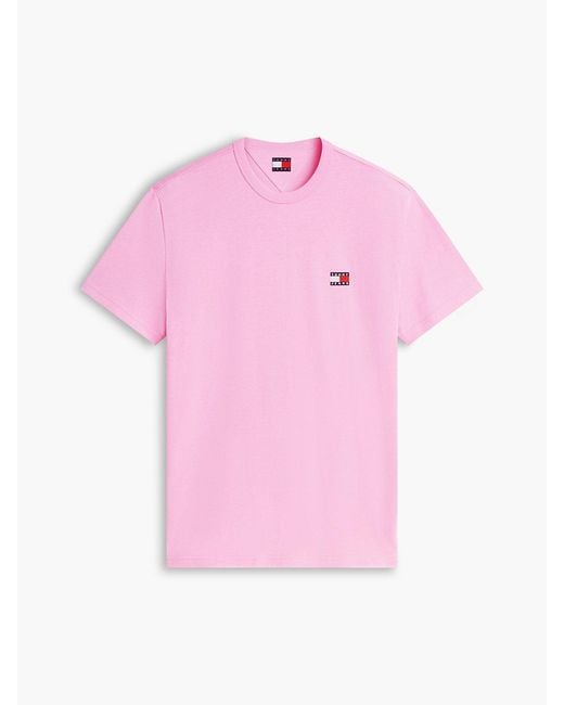 Tommy Hilfiger Pink Tommy Flag Crew Neck T-Shirt for men