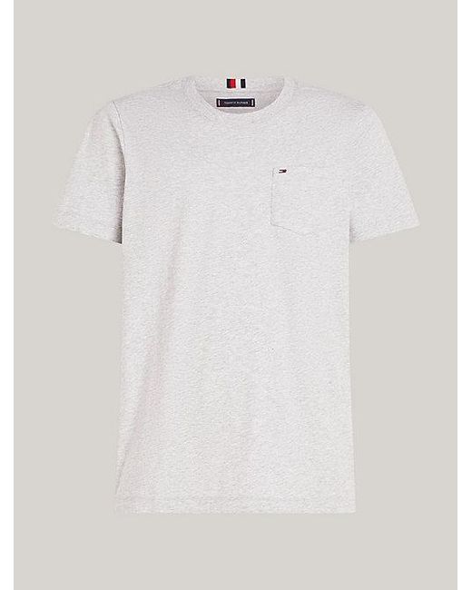 Tommy Hilfiger Rundhals-T-Shirt mit aufgesetzter Brusttasche in White für Herren