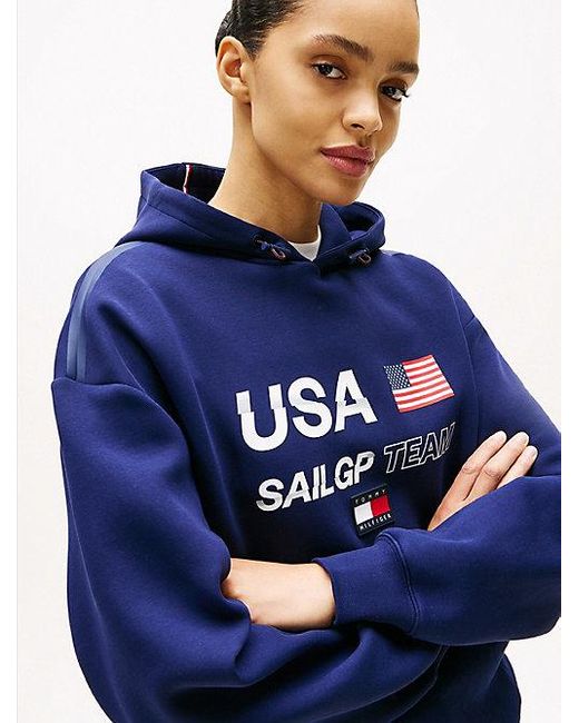 Tommy Hilfiger Tommy X U.S. Sail Gp Team Interlock Hoodie in het Blue voor heren