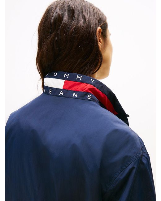 Tommy Hilfiger Blue Lightweight Varsity Windbreaker Jacket With Logo Detail
