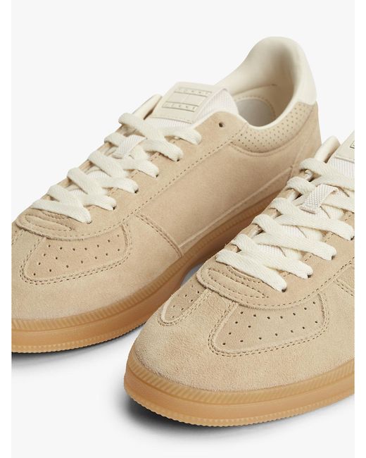 Tommy Hilfiger White The Greenwich Metallic Logo Suede Trainers for men