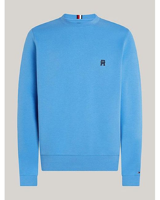 Tommy Hilfiger Th Monogram Sweatshirt Met Ronde Hals in het Blue voor heren