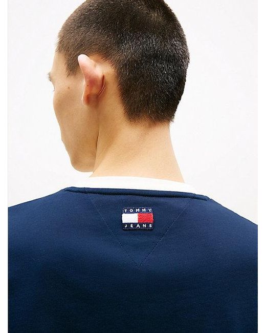Tommy Hilfiger Relaxed Fit T-Shirt Met Varsity Logoappliqué in het Blue voor heren