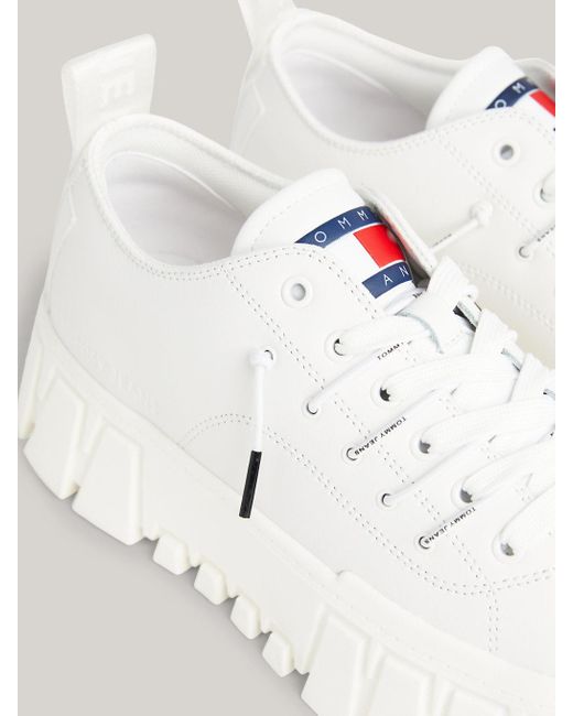Tommy Hilfiger White Cleat Platform Trainers
