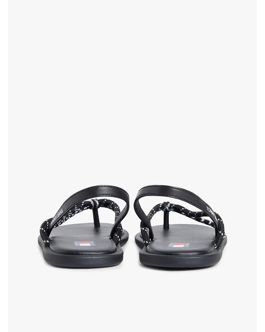 Tommy Hilfiger White Rope Strap Slingback Flip-Flops