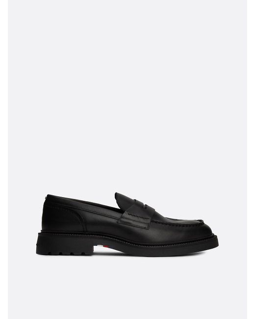 Tommy Hilfiger Black Lightweight Leather Loafers for men