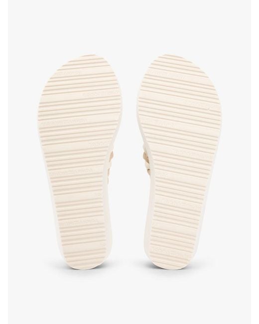 Tommy Hilfiger Natural Braided Strap Wedge Flip-Flops