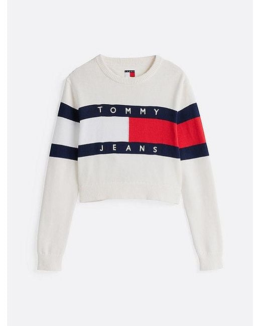 Jersey Color Block De Corte Amplio Con Logo Tommy Hilfiger de color Gray