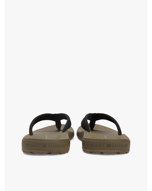 Tommy Hilfiger Black Padded Strap Contoured Footbed Flip-flops for men