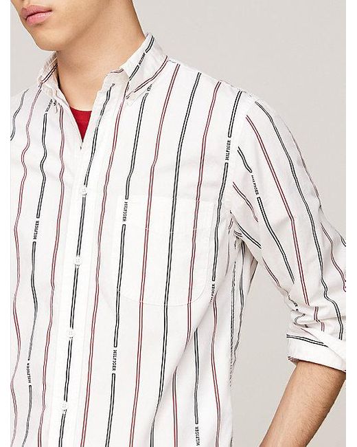 Camisa de corte regular con monotipo Hilfiger Tommy Hilfiger de hombre de color White