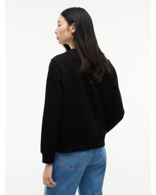 Tommy Hilfiger Black Brushed Fleece Crew Neck Sweatshirt
