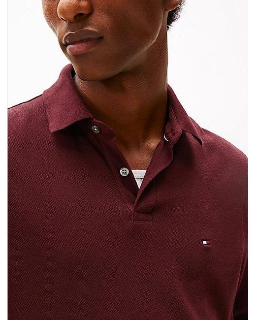Tommy Hilfiger 1985 Regular Fit Poloshirt Met Lange Mouwen in het Red voor heren