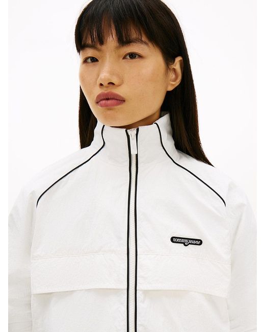 Tommy Hilfiger White Water Repellent Piping Track Jacket
