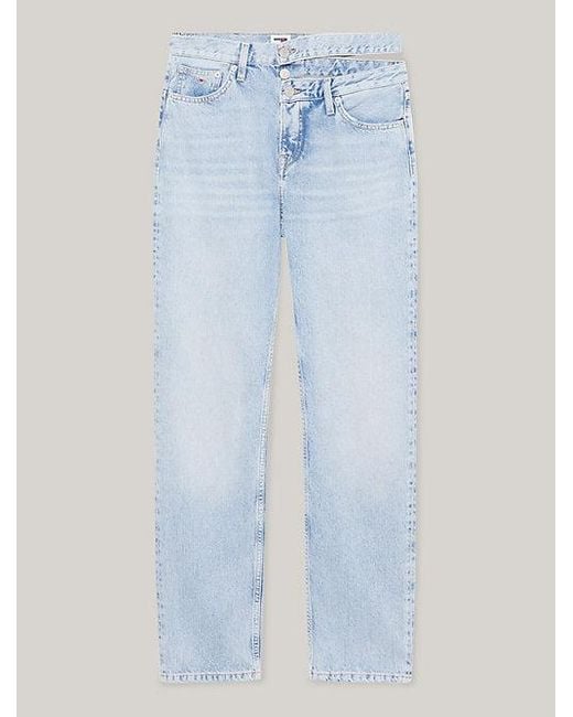 Tommy Hilfiger Julie Ultra High Rise Straight Cut-out Jeans in het Blue