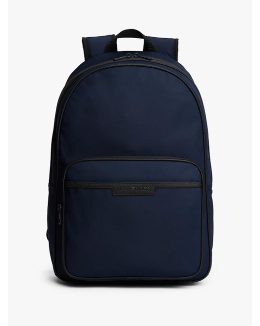Tommy Hilfiger Blue Metal Logo Tonal Backpack for men