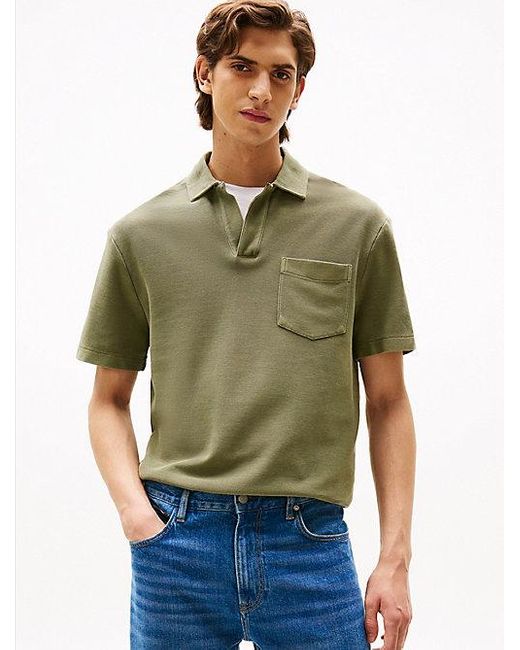 Tommy Hilfiger Relaxed Fit Gewassen Polo in het Green voor heren