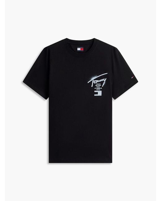 Tommy Hilfiger Black Signature Back Logo Jersey T-Shirt for men