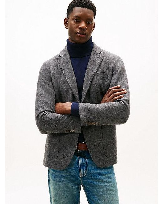 Tommy Hilfiger Smart Casual Flanellen Blazer Van Wolmix in het Gray voor heren