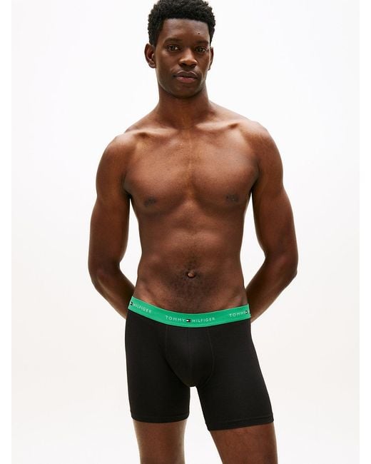 Tommy Hilfiger Black 3-Pack Signature Contrast Waistband Boxer Briefs for men