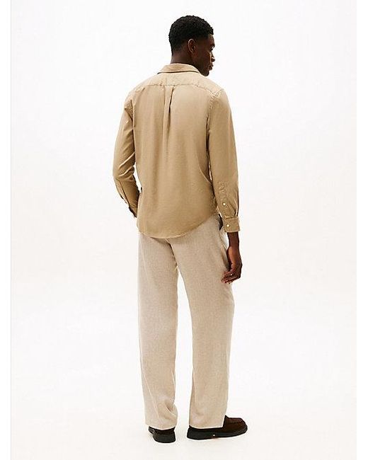 Tommy Hilfiger Th Flex Regular Fit Overhemd Van Flanel in het Natural voor heren