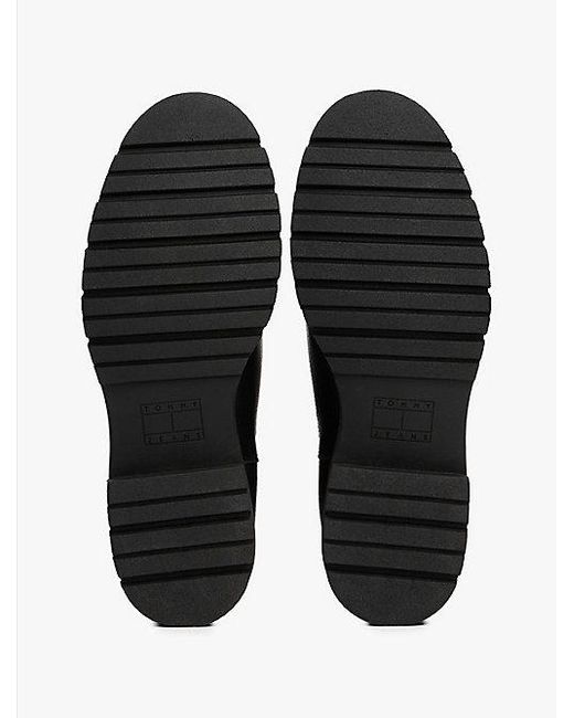 Tommy Hilfiger Leren Chelsea Boot Met Profielzool En Voering in het Black