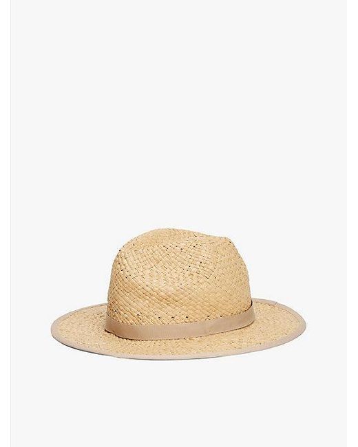 Tommy Hilfiger Natural Fedora-Hut Aus Stroh
