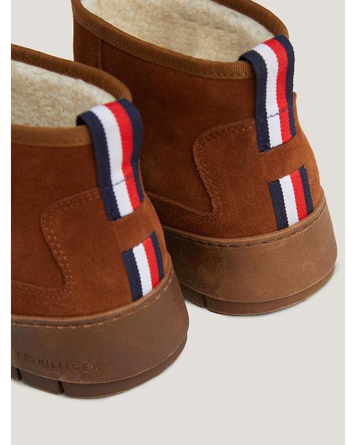 Tommy Hilfiger Brown Warm Lined Suede Low Snow Boots