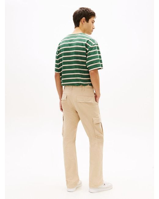 Tommy Hilfiger Green Otis Canvas Straight Cargo Trousers for men