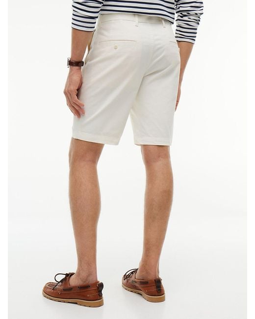 Tommy Hilfiger White Denton Twill Straight Fit Chino Shorts for men