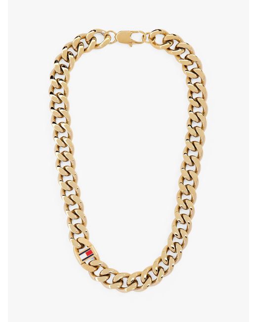 Tommy Hilfiger Metallic Gold-plated Chain-link Necklace for men