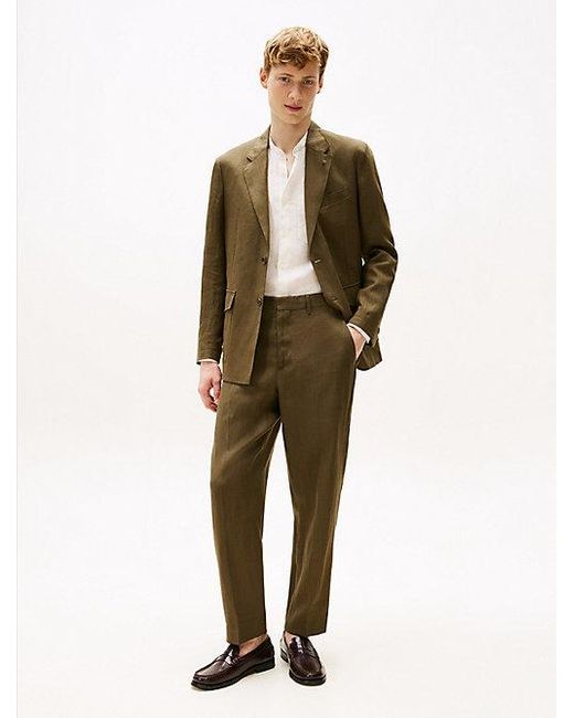 Tommy Hilfiger Regular Fit Broek Van Puur Linnen in het Natural voor heren