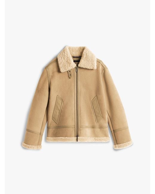 Veste Aviateur Smart Casual En Cuir Zippée Tommy Hilfiger pour homme en coloris Natural