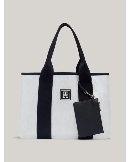 Tommy Hilfiger Black Hilfiger Monotype Small Mesh Tote