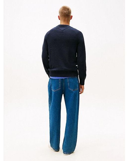 Tommy Hilfiger Slim Trui Met Raglanmouwen En Lineair Logo in het Blue voor heren