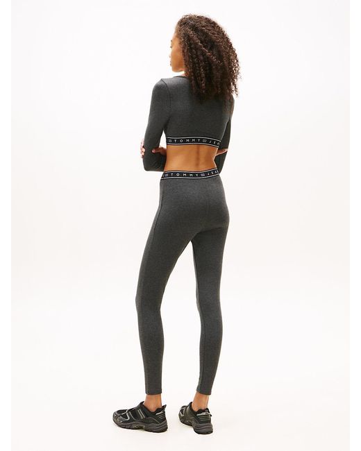 Tommy Hilfiger Black Logo Tape Slim Full Length Leggings