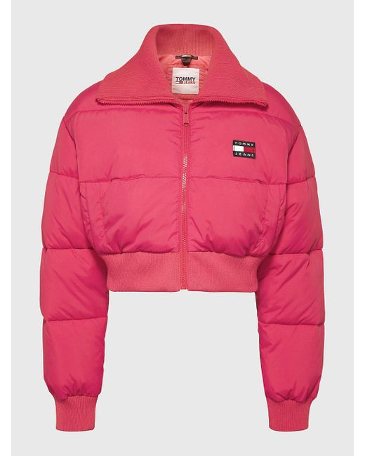Tommy Hilfiger Ultra Cropped Puffer Jacket in Pink | Lyst UK